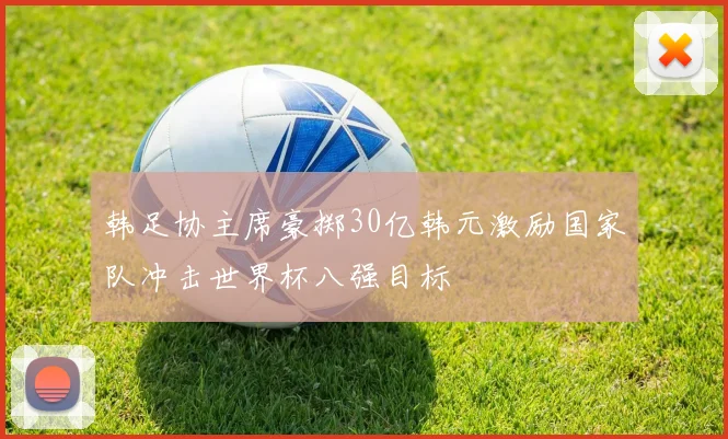 韩足协主席豪掷30亿韩元激励国家队冲击世界杯八强目标
